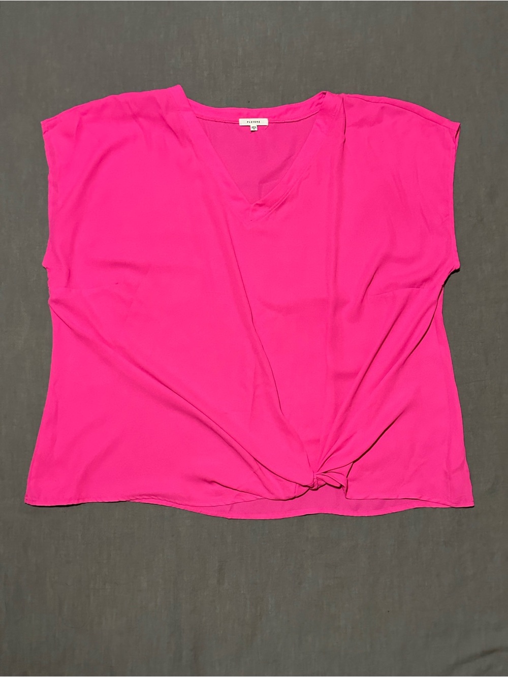 Pleione Hot Pink V-Neck Front-Twist Blouse